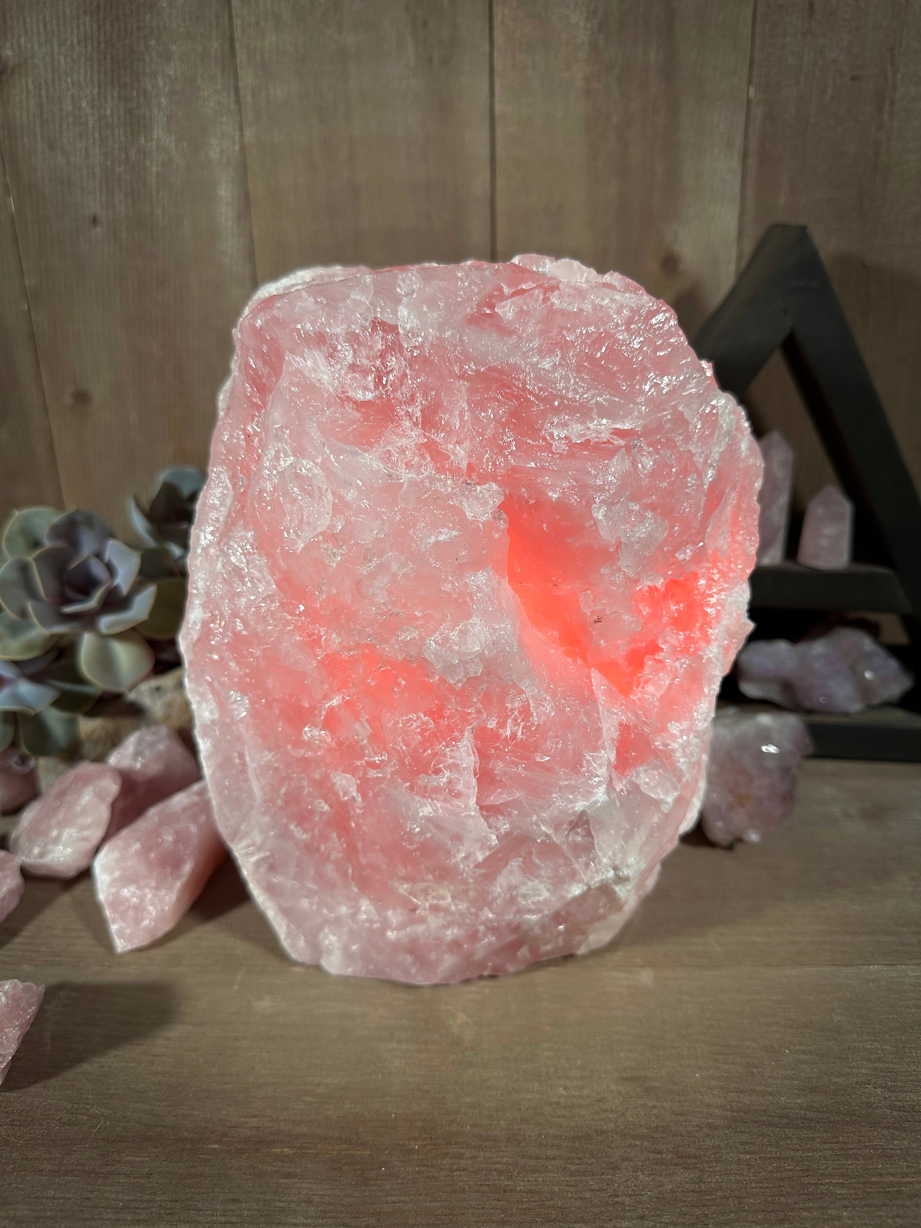 10 Units of AA Grade Extra Large Rose Quartz Lamps