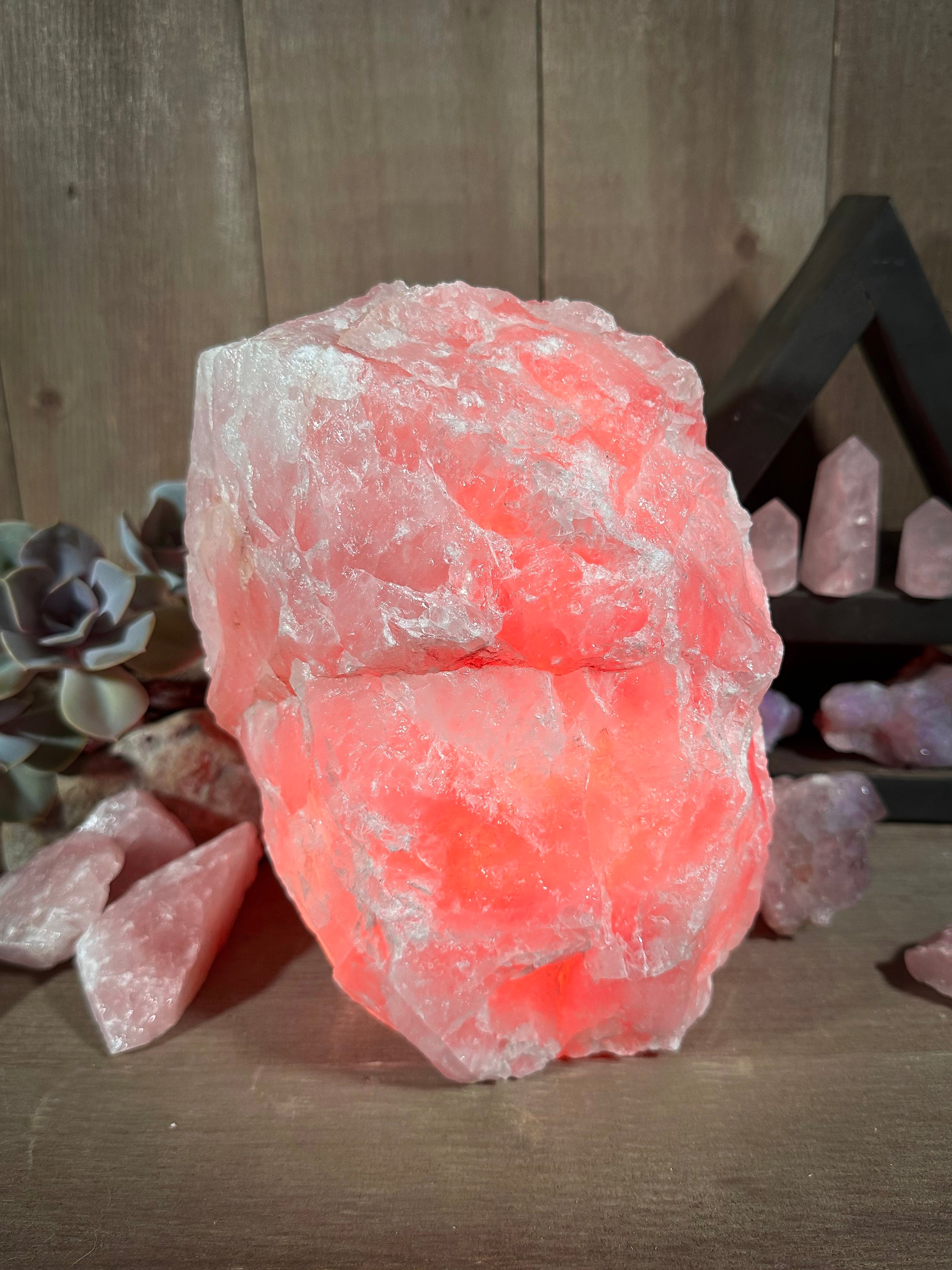 10 Units of AA Grade Extra Large Rose Quartz Lamps