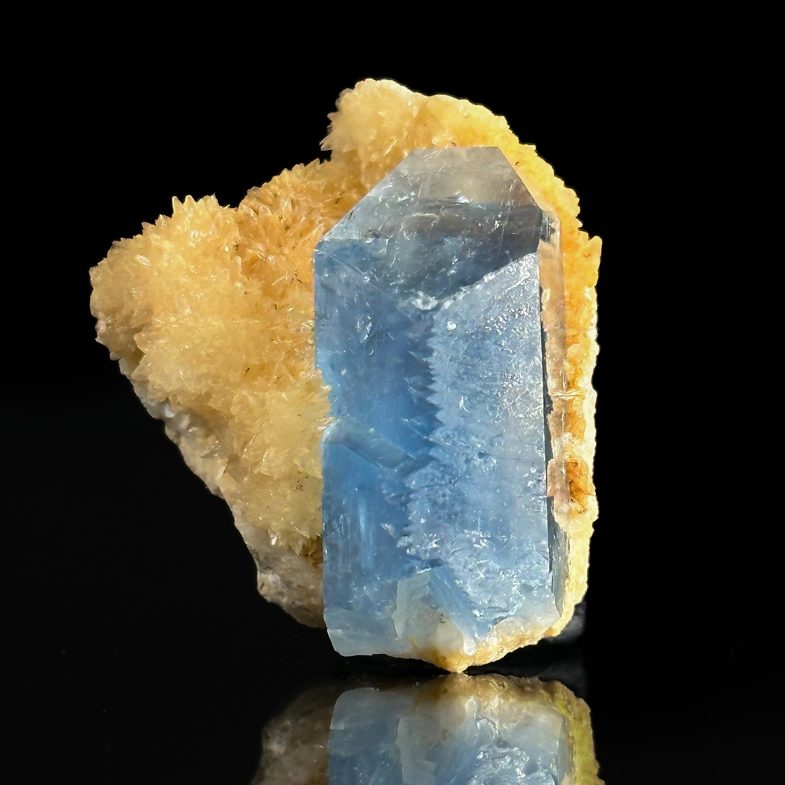 Celestine on Calcite