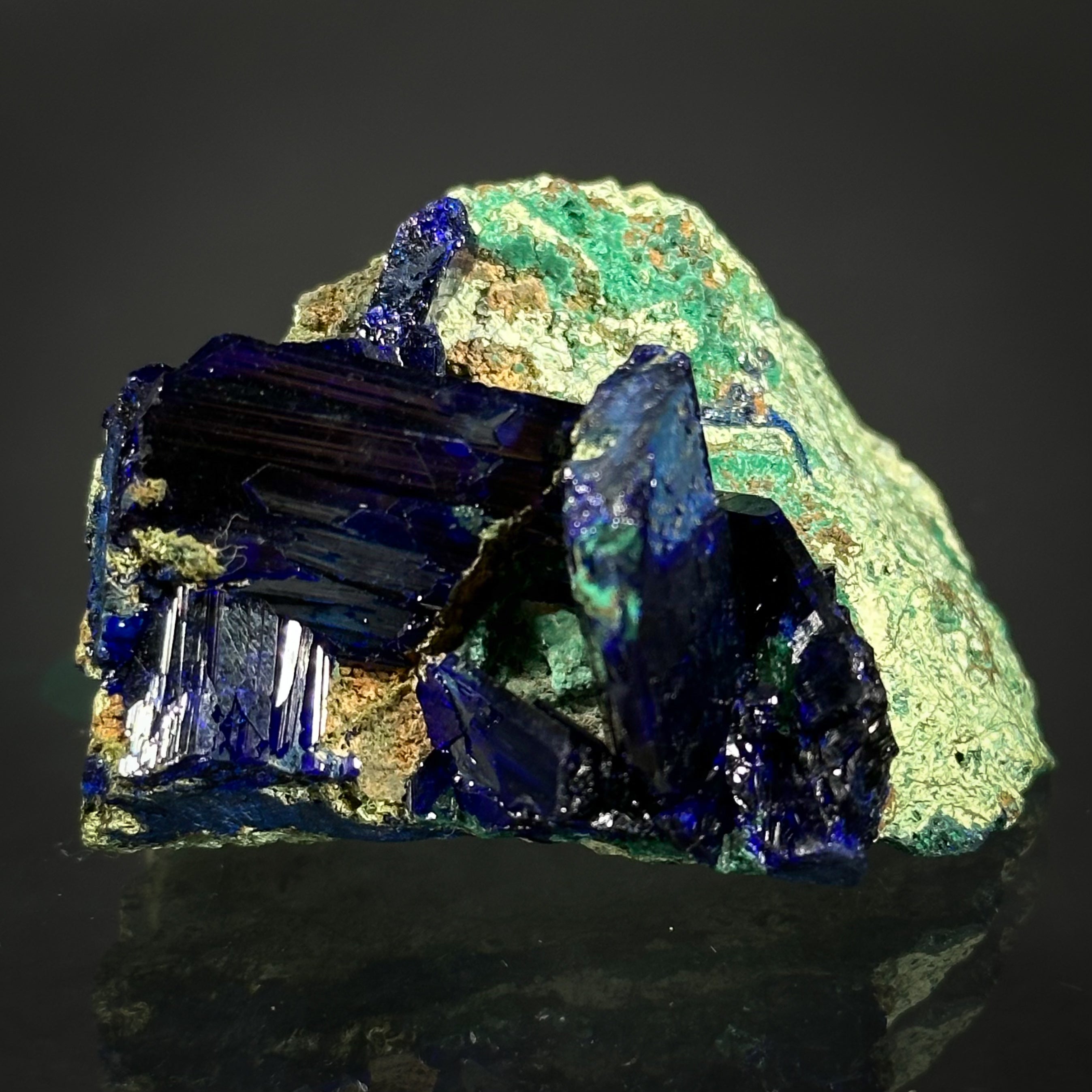 Azurite with Malachite