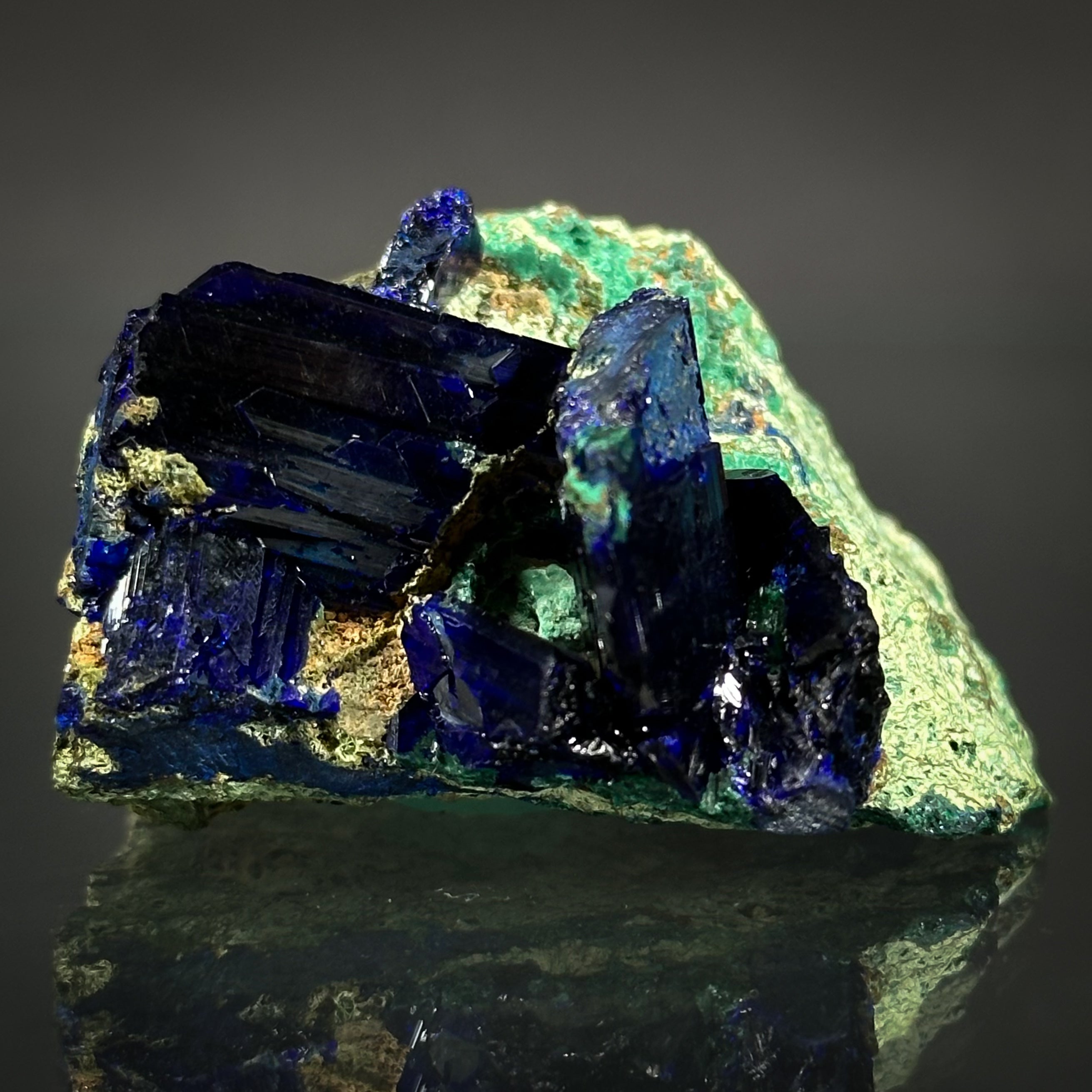 Azurite with Malachite