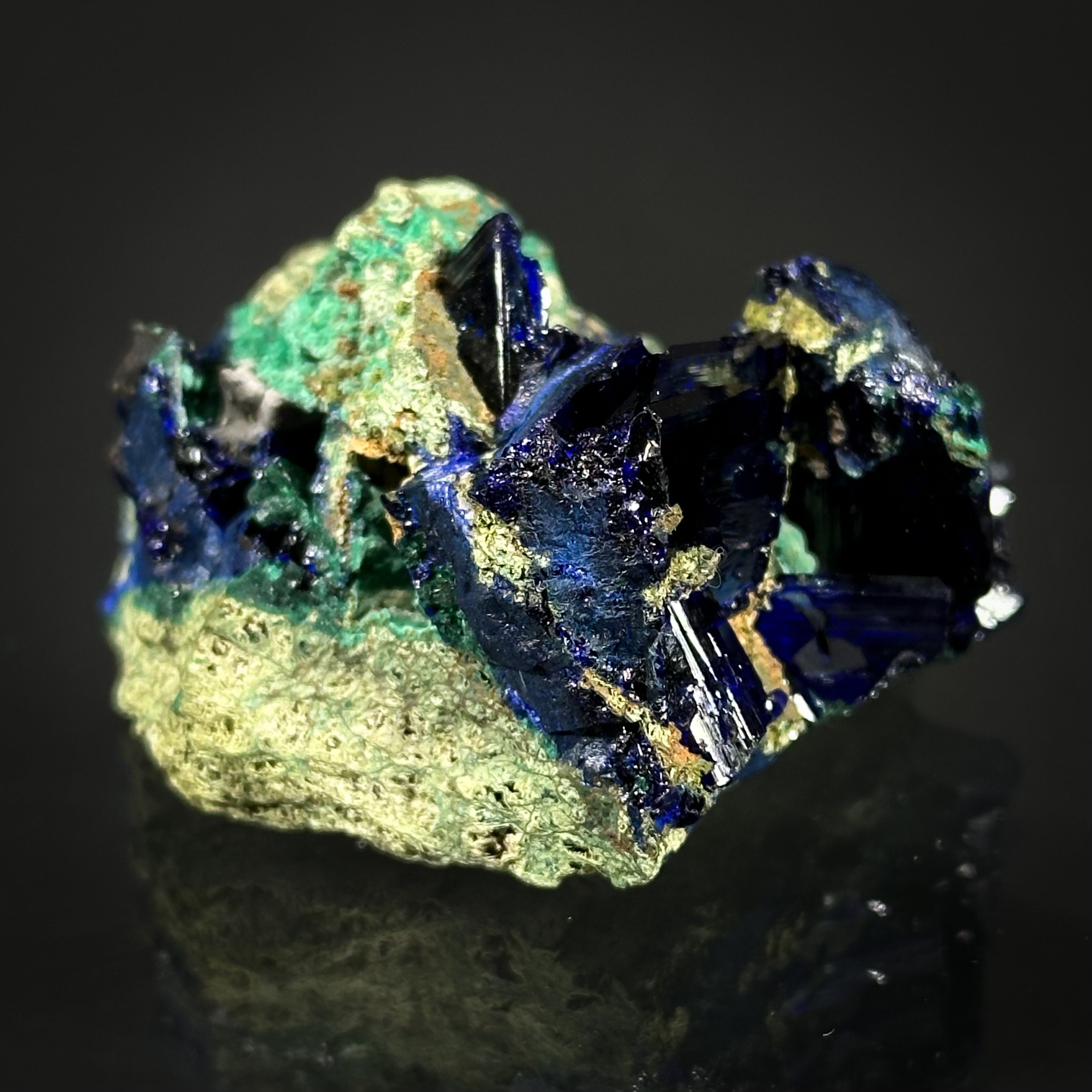 Azurite with Malachite