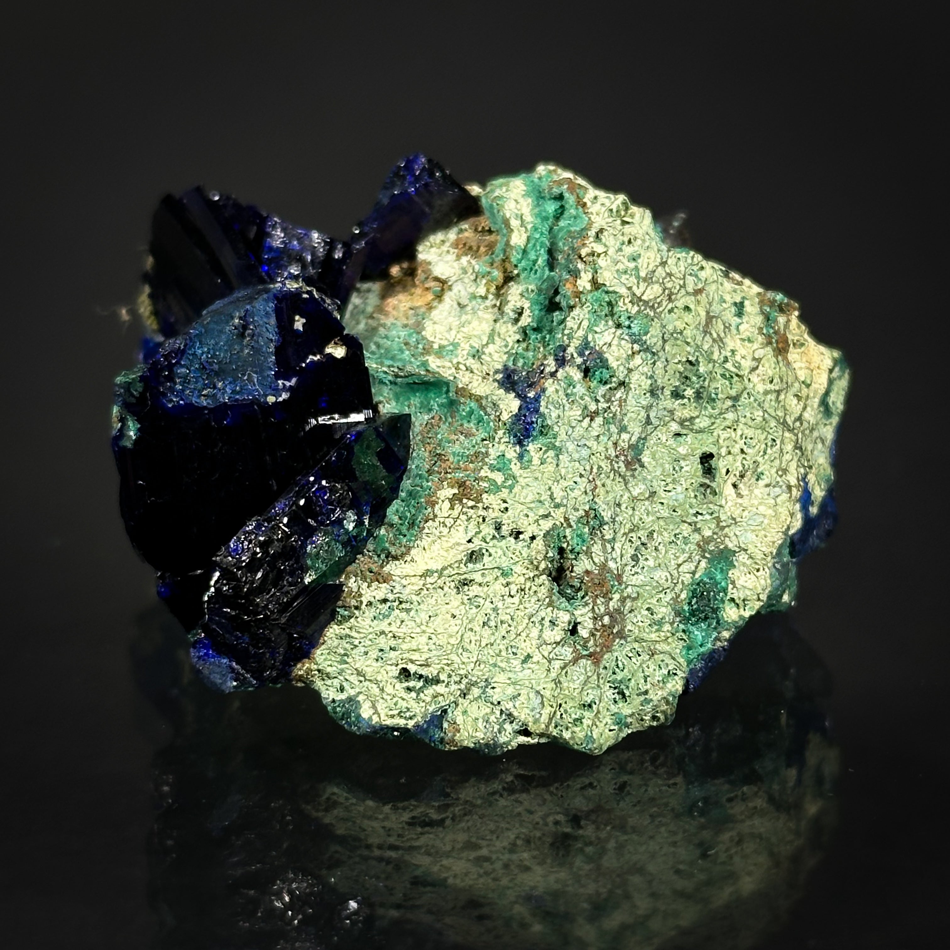 Azurite with Malachite