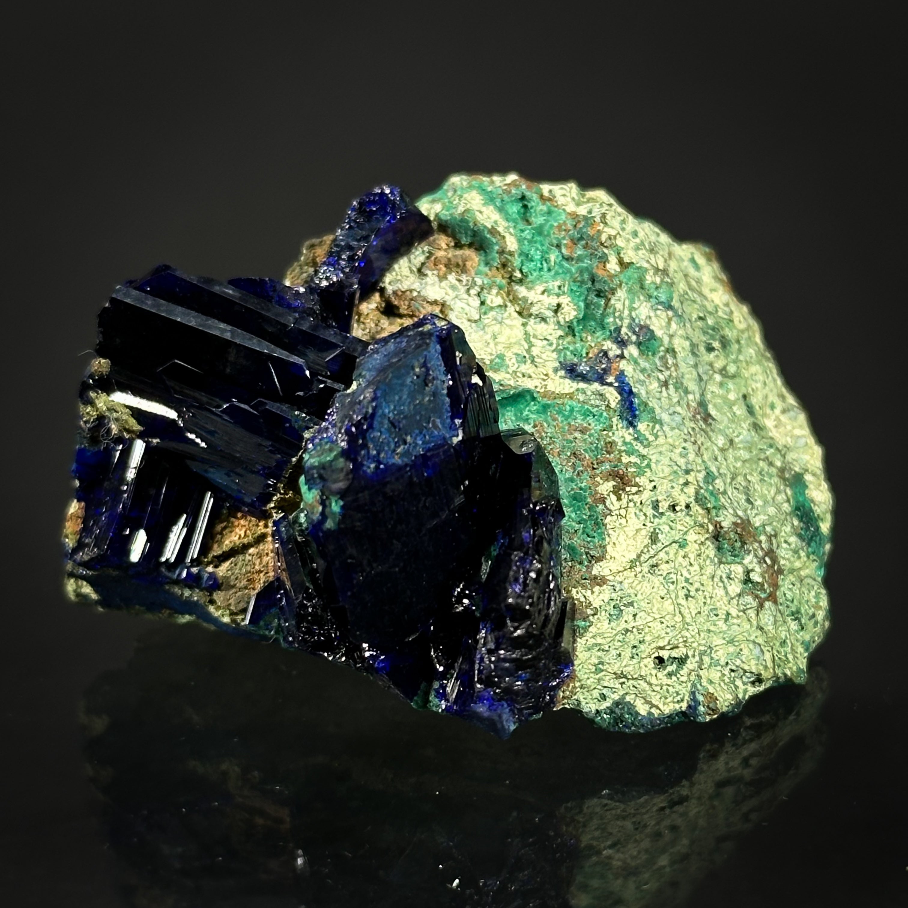 Azurite with Malachite