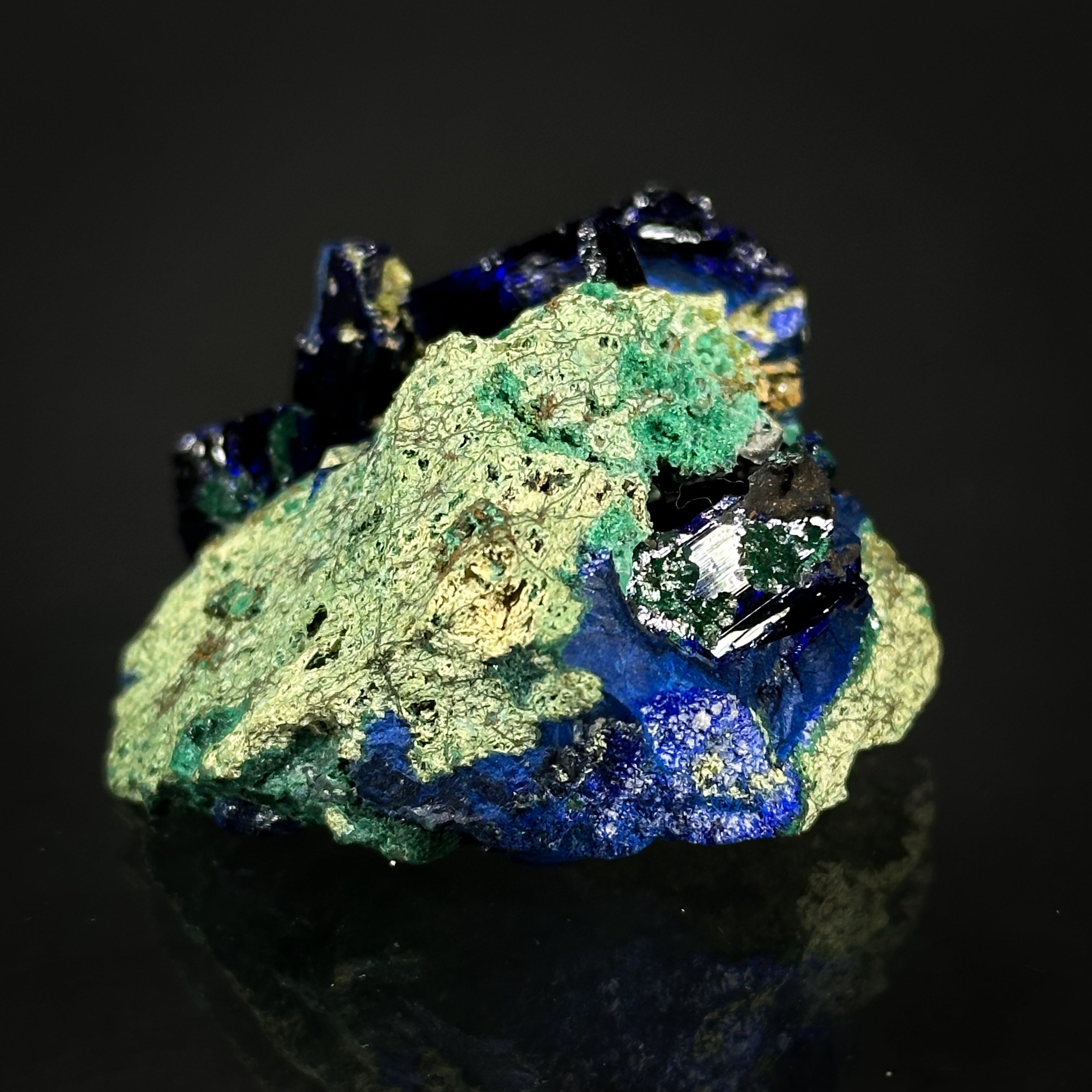 Azurite with Malachite