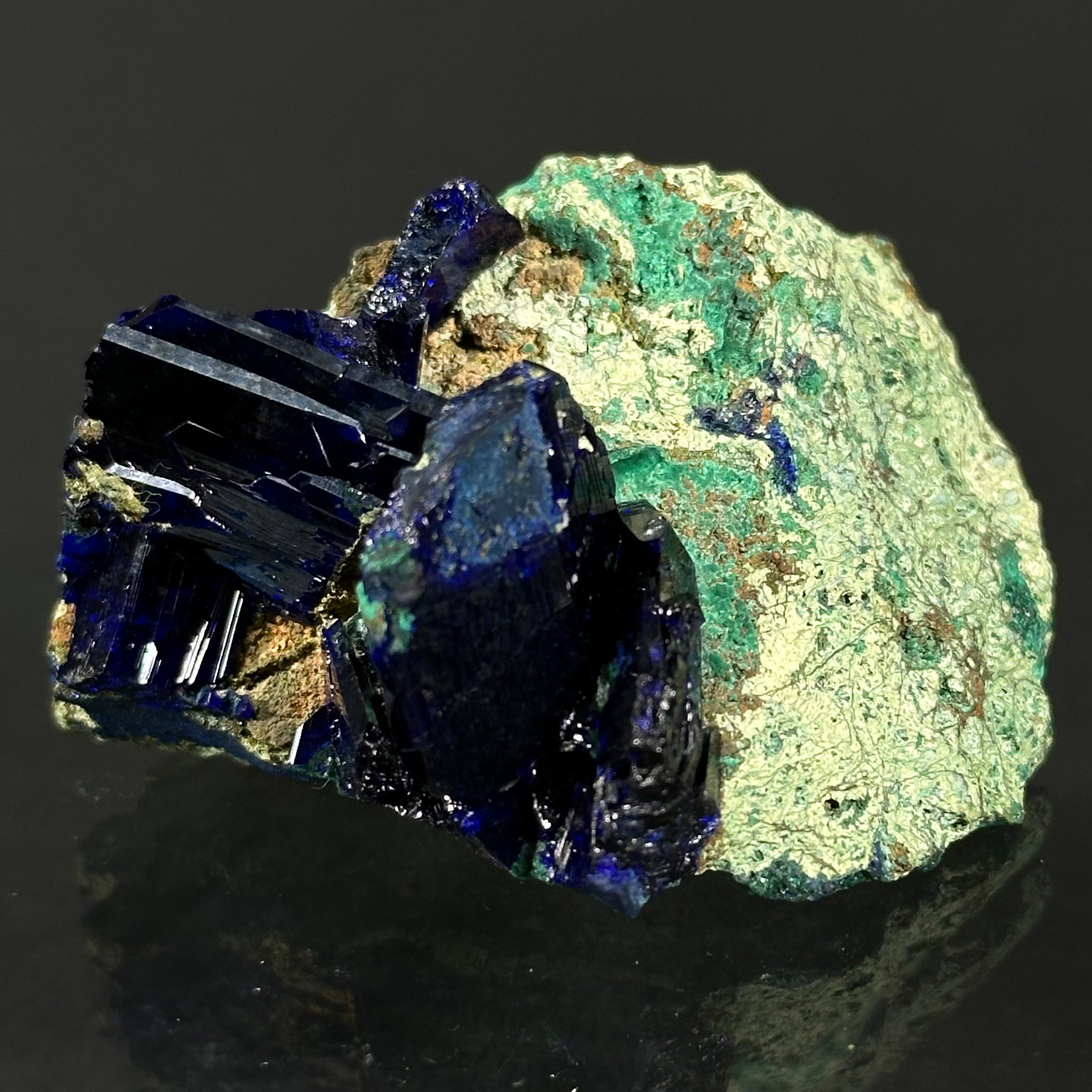 Azurite with Malachite