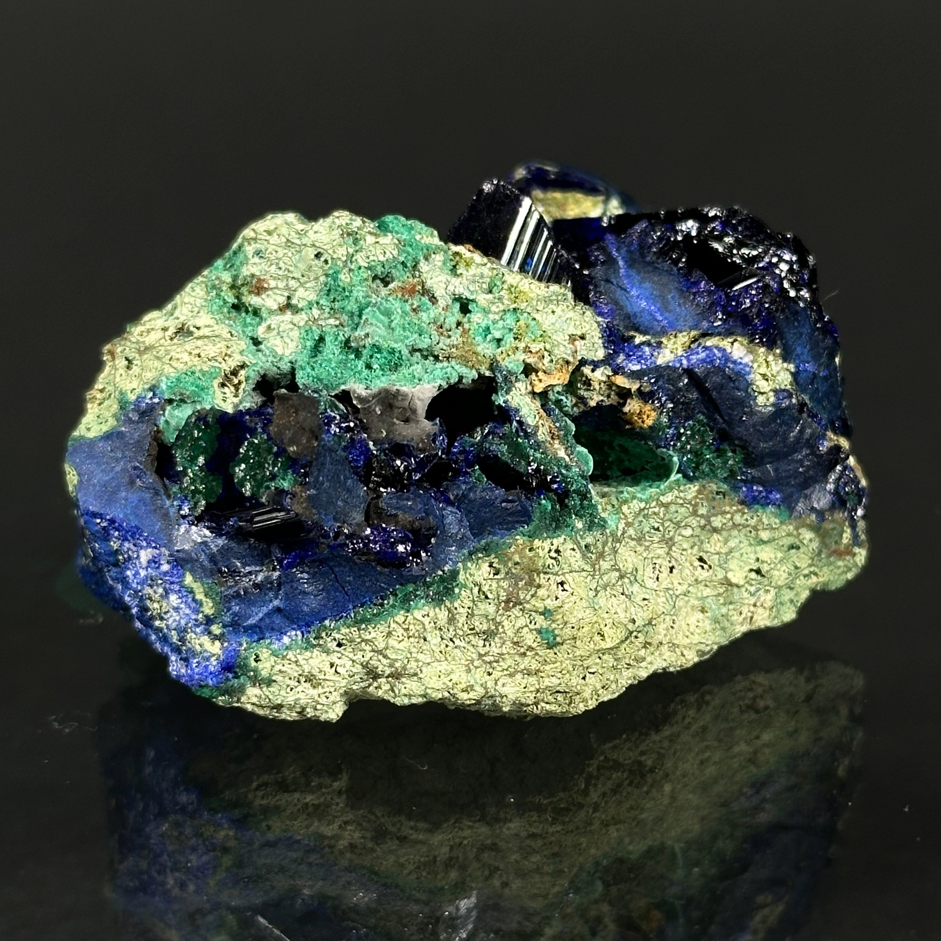 Azurite with Malachite